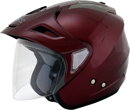 Bill's Exhausts AFX FX-50 helmet in wine color, XS size, featuring a sleek motorcycle helmet design with ventilation vents.