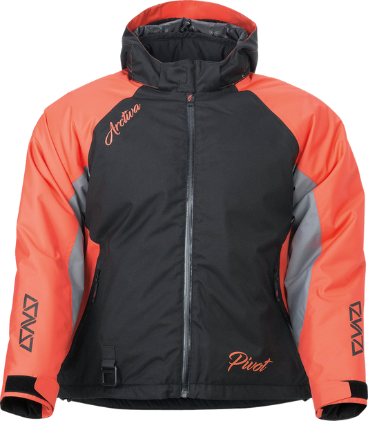 Bill's Exhausts ARCTIVA Women's Pivot 5 Hooded Jacket in coral, 2XL, featuring a lightweight design and hooded style.
