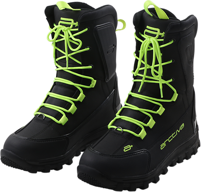 Hi-viz replacement laces for ARCTIVA Advance Boots, size 8-9, by Bill's Exhausts, shown with vibrant neon color and boot eyelets.