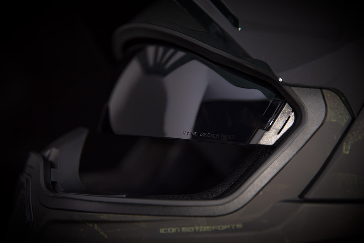 Black ICON Airflite™ helmet with MIPS® protection, small size, featuring aerodynamic design and clear visor.
