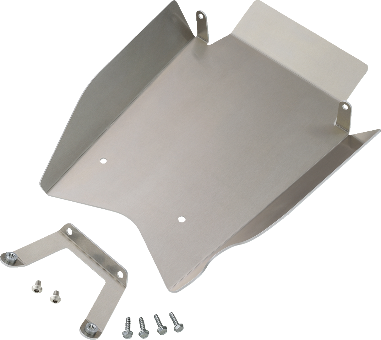 Can-Am Ryker SHOW CHROME skid plate for engine protection, designed by Bill's Exhausts, showcasing a chrome finish.