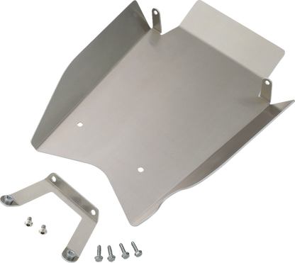 Can-Am Ryker SHOW CHROME skid plate for engine protection, designed by Bill's Exhausts, showcasing a chrome finish.