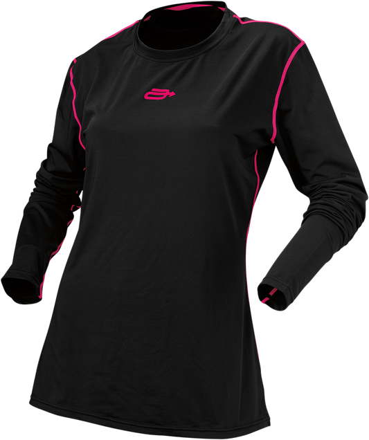 Bill's Exhausts ARCTIVA Women's Regulator Shirt in black, medium size, shown flat with collar and long sleeves.
