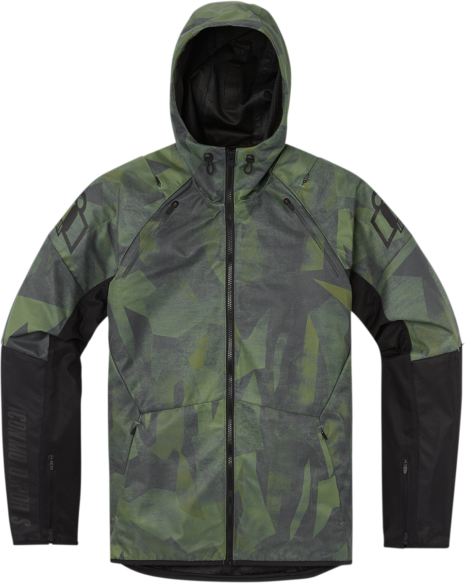 Bill's Exhausts ICON Airform Battlescar™ Green Small jacket with detailed design and lightweight material.