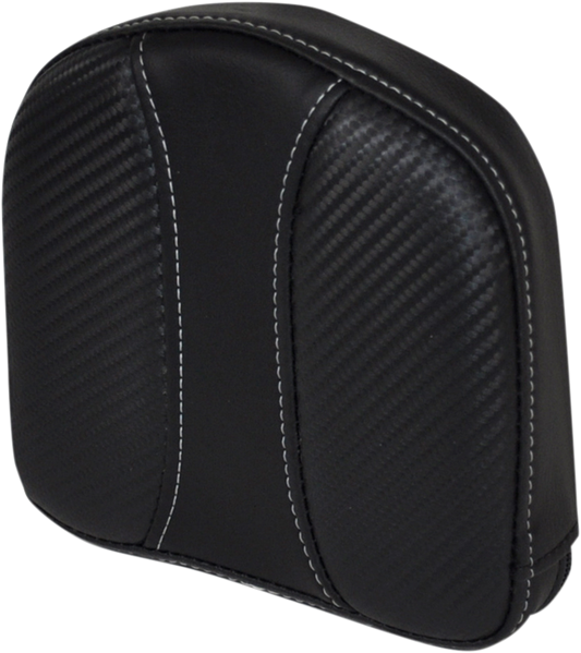 SADDLEMEN Dominator Sissy Pad 40842 seat, padded motorcycle sissy bar accessory with black and silver design details