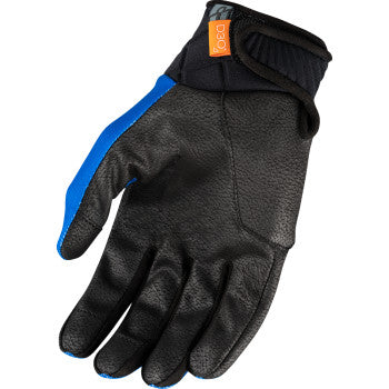Blue ICON Anthem3™ Gloves in XL size with textured fingertips and adjustable wrist closure, designed for comfort and durability.