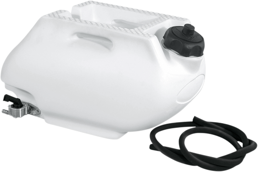 Acerbis rear auxiliary gas tank, 1.6 gallons, mounted on a motorcycle body, designed for off-road or adventure riding.