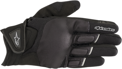 Alpinestars Women Stella Atom Gloves in black, small size, showing the protective motorcycle gloves with textured palms.
