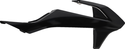 Acerbis black radiator shrouds for motorcycle body protection, with sleek design and ventilation features, branded by Bill's Exhausts.