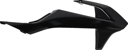Acerbis black radiator shrouds for motorcycle body protection, with sleek design and ventilation features, branded by Bill's Exhausts.