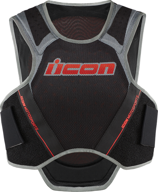 Bill's Exhausts ICON Softcore™ Vest in Megabolt Black, small/medium size, featuring a sleek black vest with softcore fabric.