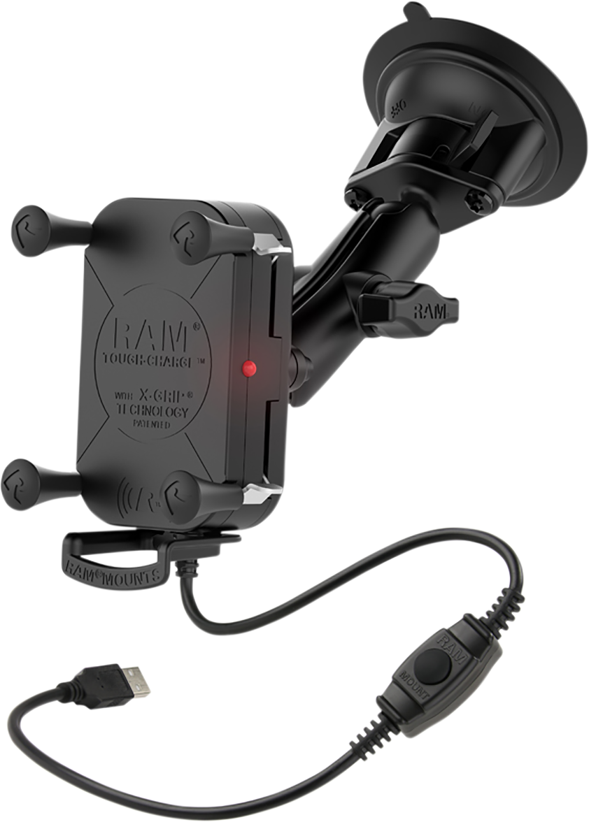 RAM MOUNTS Device Holder - Tough-Charge - Charging - Wireless - Waterproof - Suction Cup Mount RAM-B-166-UN12W - Howling Moto