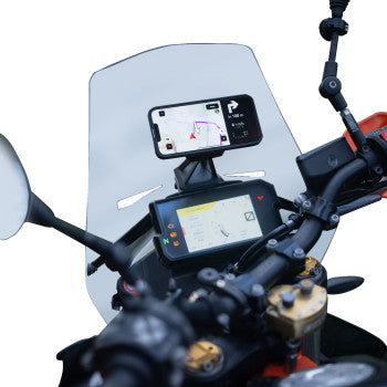 Bill's Exhausts SP CONNECT phone mount with GPS cradle for secure vehicle or bike phone installation.