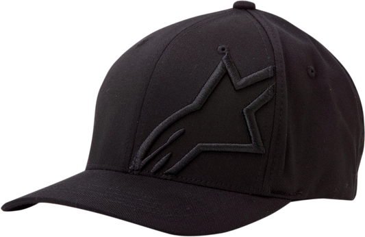 Alpinestars Corp Shift 2 black and black hat in small/medium size, featuring embroidered logo and adjustable strap.