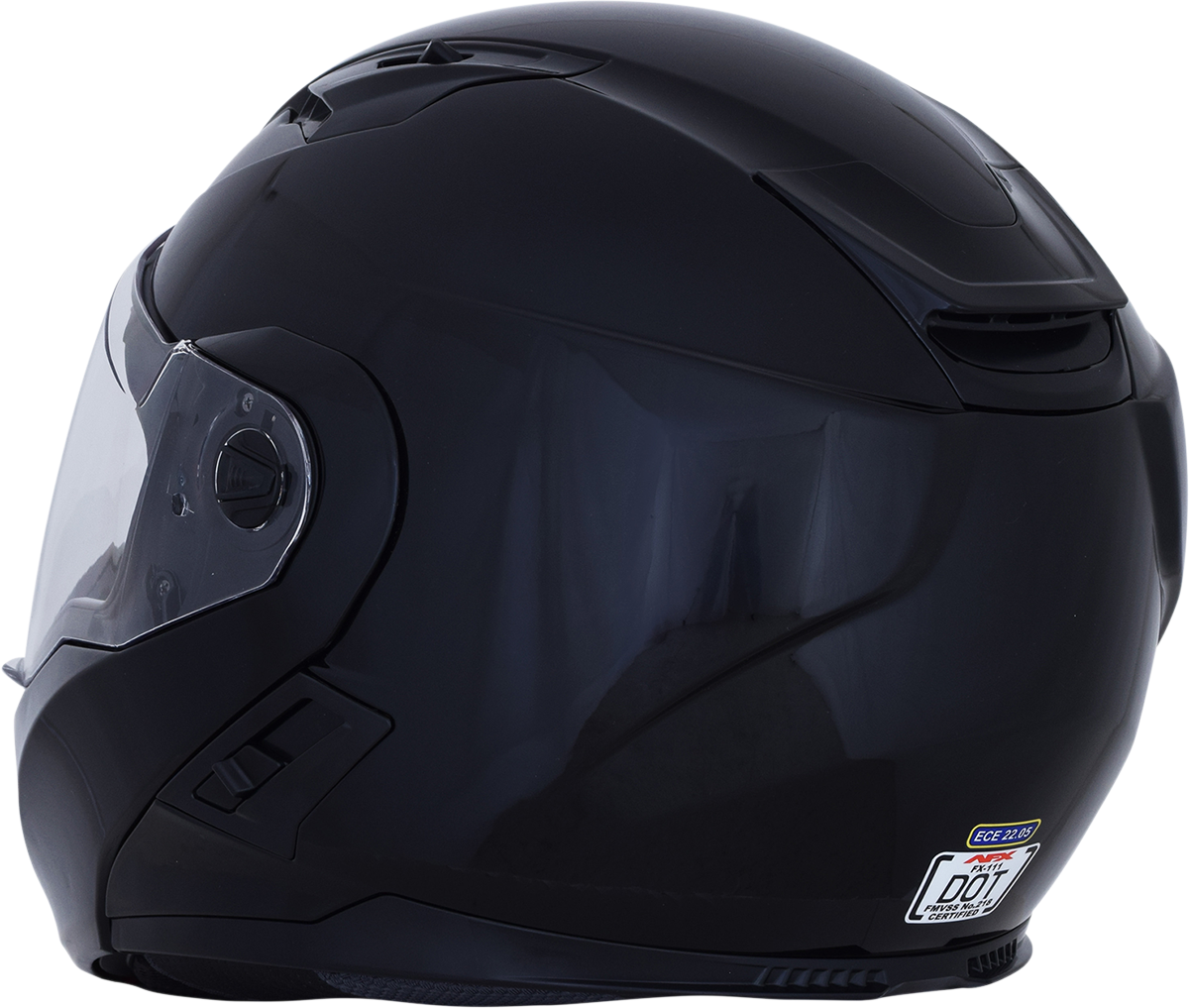 Gloss black AFX FX-111 helmet in XL size with sleek design, featuring a smooth finish and clear visor.