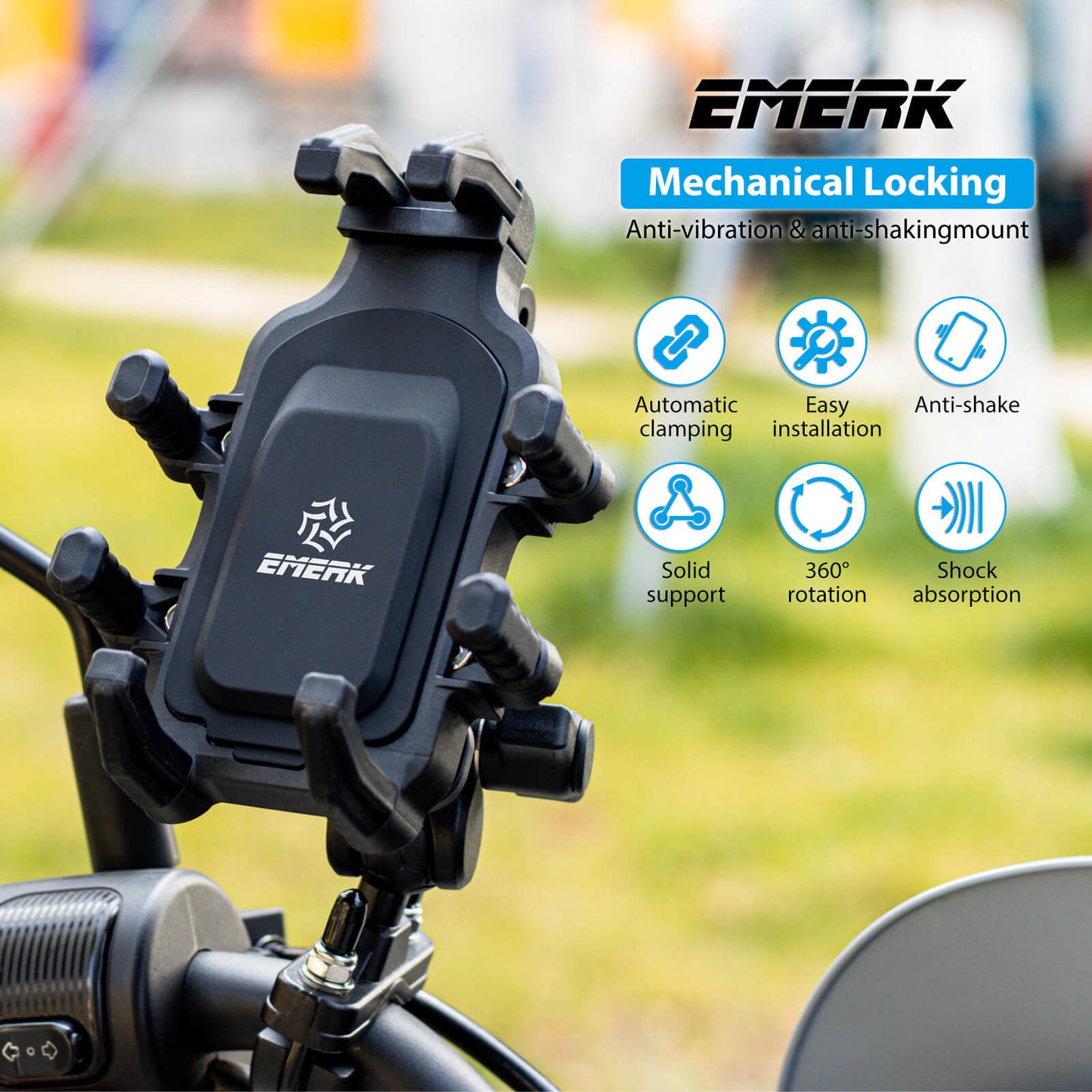 EMERK Phone Mount Holder for Motor and Bike - Howling Moto