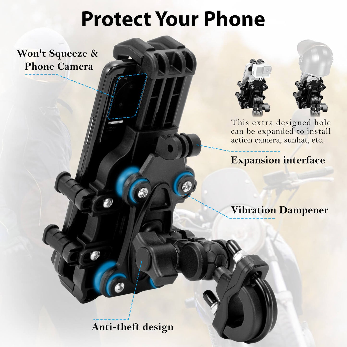 EMERK Phone Mount Holder for Motor and Bike - Howling Moto