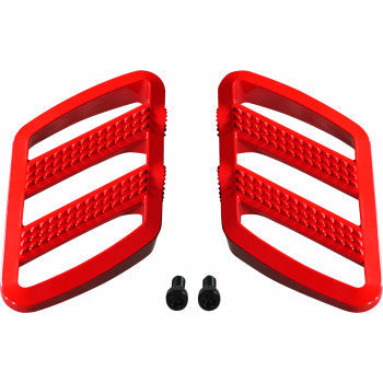 Bill's Exhausts SHOW CHROME Combat Boards Driver Red for Ryker 2019-2024, featuring durable metal construction and vibrant red finish.