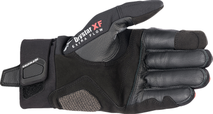Black and bright red Alpinestars Hyde XT DrystarXF gloves in 2XL, showing reinforced knuckles and adjustable wrist straps.
