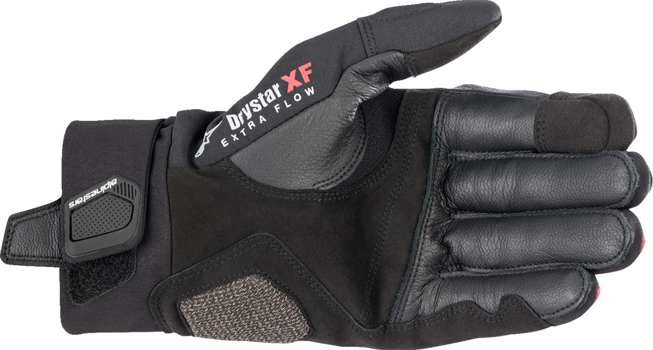 Alpinestars Hyde XT DrystarXF® gloves in black and bright red, size XL, showing the textured leather and protective design.