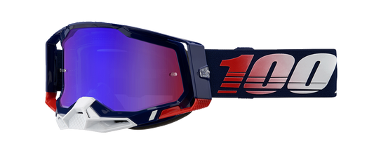 100% Racecraft 2 Goggles - Republic - Red/Blue Mirror 50010-00022 - Howling Moto