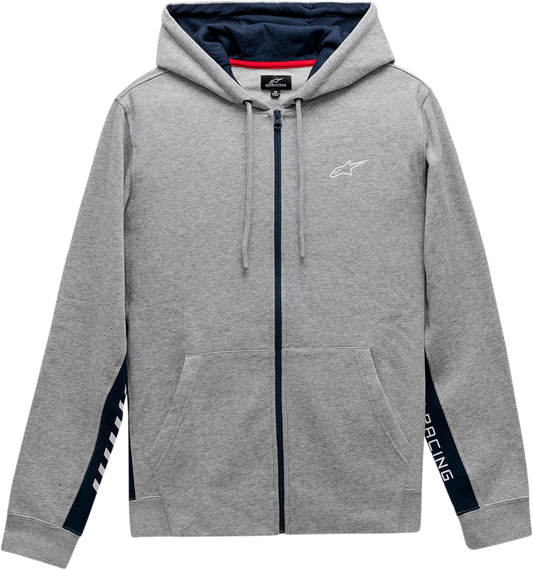 Alpinestars Claim Hoodie in Heather Gray, size XL, featuring a casual fit and front pocket, made by Bill's Exhausts.