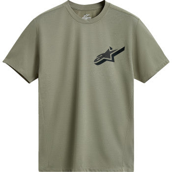 Light green and black Alpinstars Attrition performance T-shirt in XL with logo and design details, casual athletic style.
