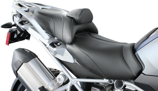 SADDLEMEN Adventure Tour Seat with lumbar backrest in black for BMW R1200GS 2013-2019, designed for comfort and durability