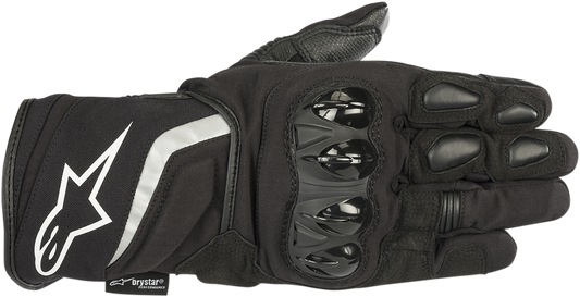 Alpinestars T-SP W Drystar® motorcycle gloves in black, size 3XL, with reinforced knuckles and adjustable wrist straps.