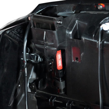 Show Chrome trunk shock for Can-Am RT by Bill's Exhausts, featuring a chrome finish and mounting components visible.