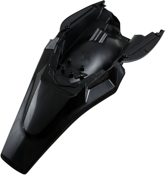 Black Acerbis rear fender for motorcycles, designed to protect and improve the bike's body appearance.