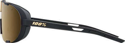 100% Westcraft Sunglasses - Soft Tact Black - Soft Gold Mirror 61046-258-01 - Howling Moto