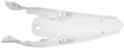 Acerbis white rear fender for motorcycle, body part from Bill's Exhausts, showing the sleek, durable plastic design.