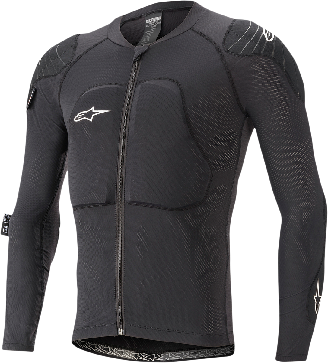 Alpinestars Paragon Lite Protection Long-Sleeve Motorcycle Jacket in black, small size, with protective padding visible.