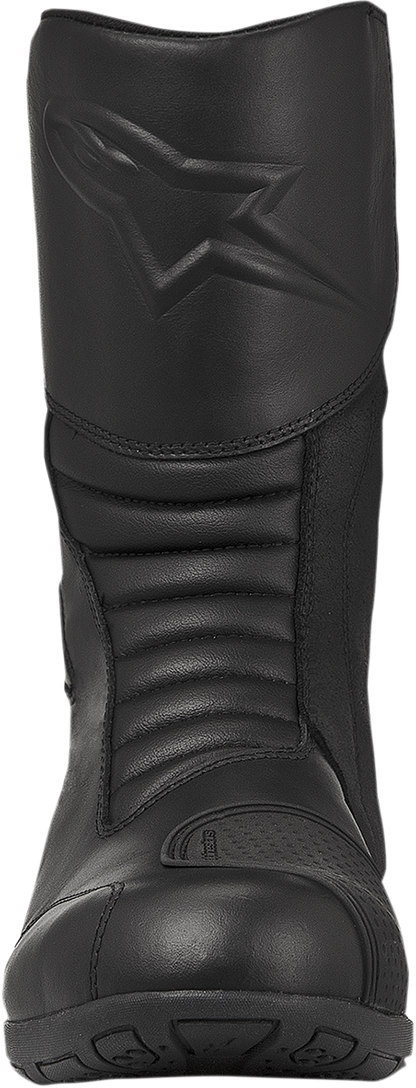 Black Alpinstars Web Gore-Tex motorcycle boots with durable design, US size 4 / EU 37, shown from side view.