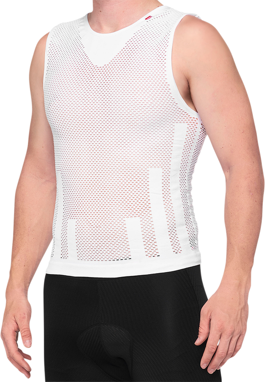 100% Zephyr Tank Jersey - White - Small/Medium 35502-000-17 - Howling Moto
