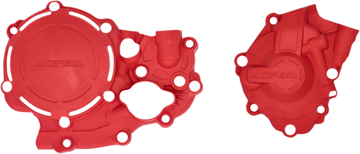 Red Acerbis X-Power Cover Kit for Honda CRF250R/RX 2018-2021 motorcycle body parts, shown in the image.