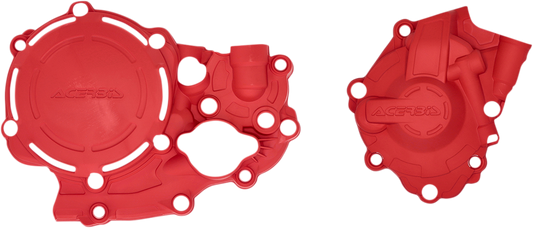 Red Acerbis X-Power Cover Kit for Honda CRF250R/RX 2018-2021 motorcycle body parts, shown in the image.