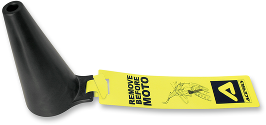 Acerbis Silencer Plug for 2/4-stroke motorcycles, black body with brand logo, designed for Bill's Exhausts.