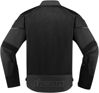 Bill's Exhausts ICON Contra2™ Stealth jacket in small, featuring sleek black fabric with subtle branding and modern design elements.