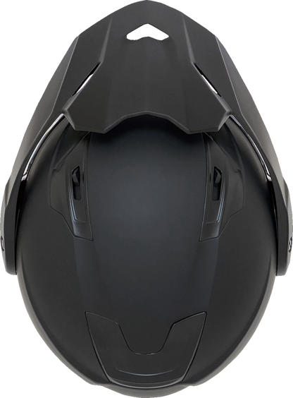 Matte black AFX FX-111DS motorcycle helmet in medium size, showing sleek design and ventilation features.