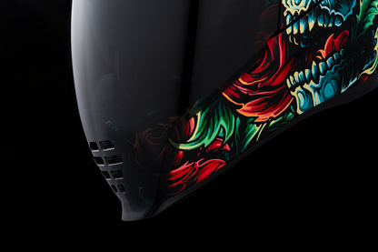 Black ICON Airflite™ helmet with MIPS® technology, large size, featuring a sleek aerodynamic design and Omnicrux branding.