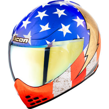 Icon Domain™ Helmet by Bill's Exhausts in Amerikarma Glory color, medium size, featuring sleek helmet design with ventilation vents.