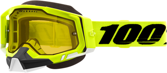 100% Racecraft 2 Snow Goggles - Fluo Yellow - Yellow 50011-00004 - Howling Moto