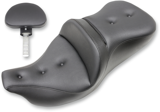 Bill's Exhausts SADDLEMEN Extended Reach Road Sofa Seat with pillow top and backrest for '08-'23 FL motorcycles.