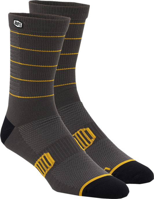100% Advocate Socks - Charcoal/Mustard - Large/XL 24017-459-18 - Howling Moto