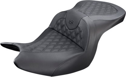 SADDLEMEN Seat - Roadsofa - Without Backrest - Full Lattice Stitch - Black H18-07-182 - Howling Moto