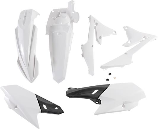 Acerbis standard replacement body kit in white for motorcycles, featuring streamlined design and durable construction.