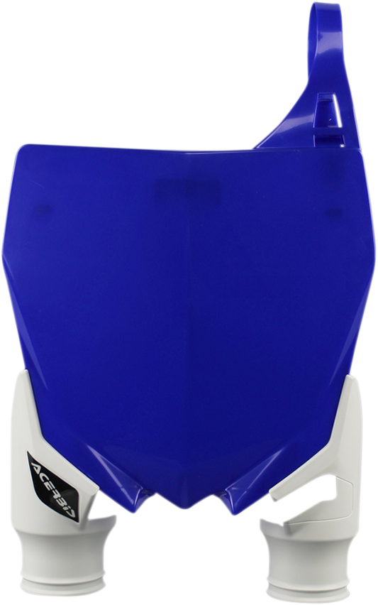 Acerbis Raptor number plate in blue and white for motorcycle body, featuring the Acerbis logo and design details.