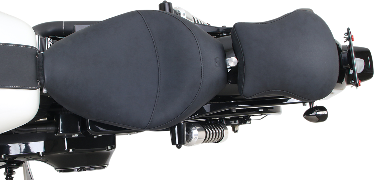 Contoured brushed S3 padded seat by Saddlemens, 9-inch size, designed for comfort and durability in motorcycle seating.
